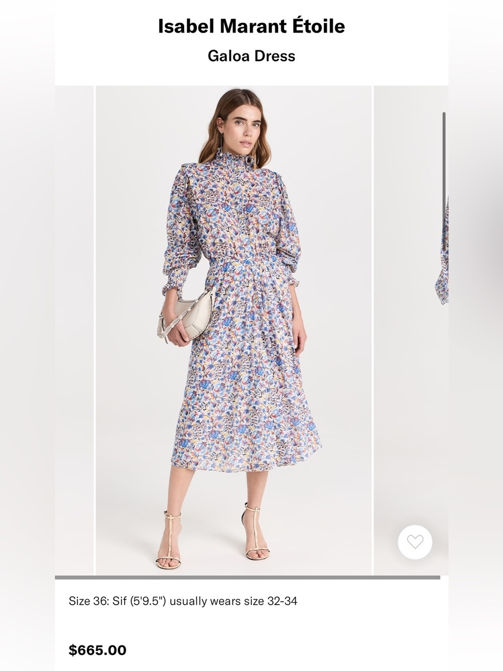 Isabel Marant Multicolor Floral High-Neck Midi Dress 36 (4-6)